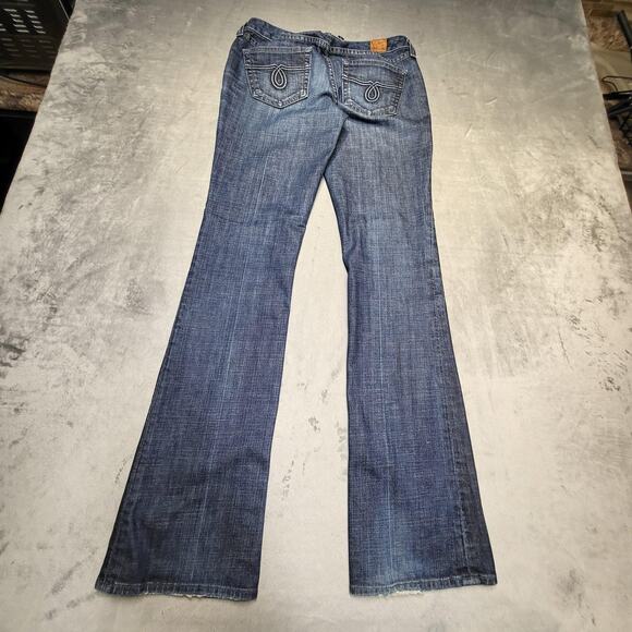 Lucky Brand Jeans Womens 6 28 Blue Stockton Lola Bootcut Long Inseam Made in USA - Picture 9 of 10